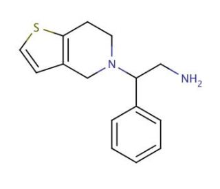 2-(6,7-dihydrothieno[3,2-c]pyridin-5(4H)-yl)-2-phenylethanamine - chemical structure image