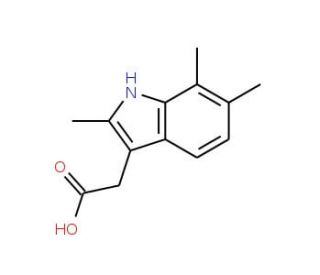 (2,6,7-Trimethyl-1H-indol-3-yl)-acetic acid - chemical structure image