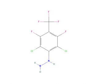 2,6-Dichloro-3,5-difluoro-4-(trifluoromethyl)phenylhydrazine (CAS 111234-64-1) - chemical structure image