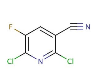 2,6-Dichloro-5-fluoro-3-pyridinecarbonitrile (CAS 82671-02-1) - chemical structure image