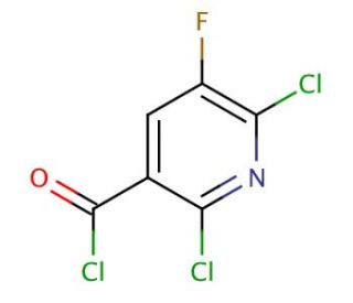 2,6-Dichloro-5-fluoro-3-pyridinecarbonyl chloride (CAS 96568-02-4) - chemical structure image