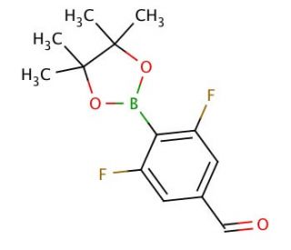 2,6-Difluoro-4-formylphenylboronic acid pinacol ester (CAS 870717-92-3) - chemical structure image