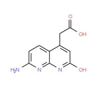 2-(7-Amino-2-hydroxy[1,8]naphthyridin-4-yl)-acetic acid (CAS 1931-45-9) - chemical structure image