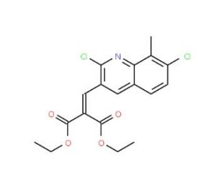 2,7-Dichloro-8-methyl-3-(2,2-diethoxycarbonyl)vinylquinoline (CAS 1031929-06-2) - chemical structure image