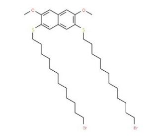 2,7-Dimethoxy-3,6-bis(12-bromododecylthio)-naphthalene (CAS 883523-03-3) - chemical structure image