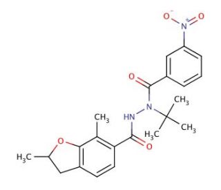 2,7-Dimethyl-2,3-dihydro-benzofuran-6-carboxylic acid N&prime;-tert-butyl-N&prime;-(3-nitro-benzoyl)-hydrazide - chemical structure image