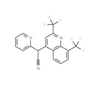 2,8-Bis(trifluoromethyl)-2&prime;-(2-pyridyl)-4-quinolineacetonitrile (CAS 83012-12-8) - chemical structure image