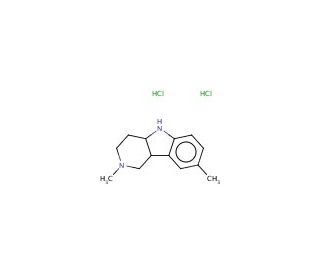2,8-dimethyl-2,3,4,4a,5,9b-hexahydro-1H-pyrido[4,3-b]indole dihydrochloride (CAS 33162-17-3) - chemical structure image