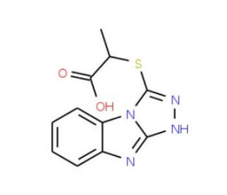 2-(9H-Benzo[4,5]imidazo[2,1-c][1,2,4]triazol-3-ylsulfanyl)-propionic acid - chemical structure image