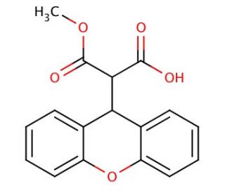 2-(9H-Xanthen-9-yl)-malonic acid monomethyl ester - chemical structure image