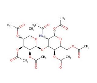 2-Acetamido-2-deoxy-3-O-(&alpha;-L-fucopyranosyl)-D-glucopyranose Pentaacetate (CAS 309263-13-6) - chemical structure image