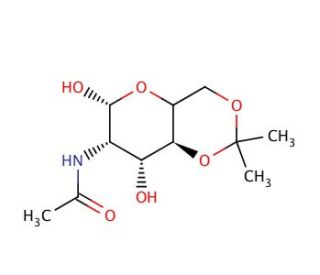 2-Acetamido-2-deoxy-4,6-O-isopropylidene-D-glucopyranose (CAS 50605-09-9) - chemical structure image