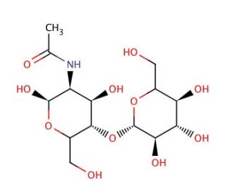 2-Acetamido-2-deoxy-4-O-(&beta;-D-mannopyranosyl)-D-glucose (CAS 55637-63-3) - chemical structure image