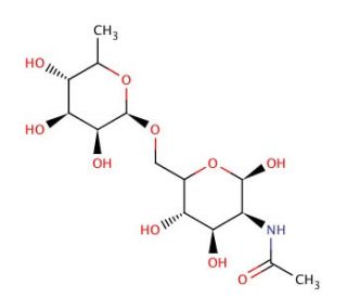 2-Acetamido-2-deoxy-6-O-(&alpha;-L-fucopyranosyl)-D-glucopyranose (CAS 33639-80-4) - chemical structure image