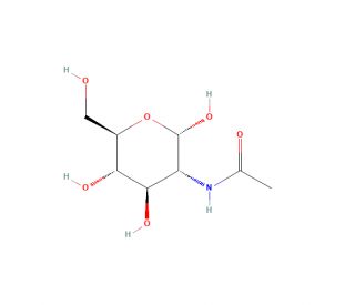 2-Acetamido-2-deoxy-&alpha;-D-glucopyranose (CAS 10036-64-3) - chemical structure image