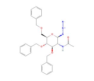 2-Acetamido-3,4,6-tri-O-benzyl-2-deoxy-&beta;-D-glucopyranosyl azide (CAS 214467-60-4) - chemical structure image