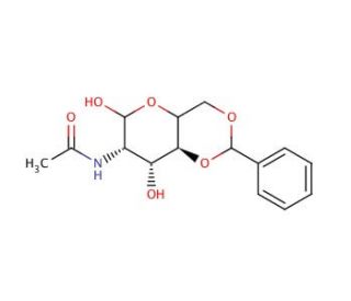 2-Acetamido-4,6-O-benzylidene-2-deoxy-D-glucopyranose (CAS 29776-43-0) - chemical structure image