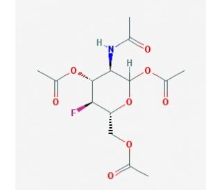 2-Acetamido-4-fluoro-1,3,6-tri-O-acetyl-2,4-dideoxy-D-glucopyranose (CAS 116049-57-1) - chemical structure image