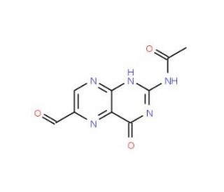 2-Acetamido-6-formylpteridin-4-one (CAS 29769-49-1) - chemical structure image