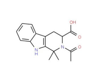 2-Acetyl-1,1-dimethyl-2,3,4,9-tetrahydro-1H-beta-carboline-3-carboxylic acid - chemical structure image