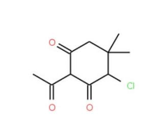 2-Acetyl-4-chloro-5,5-dimethyl-cyclohexane-1,3-dione - chemical structure image