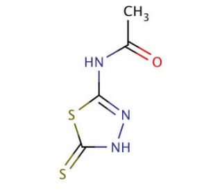 2-Acetylamino-5-mercapto-1,3,4-thiadiazole (CAS 32873-56-6) - chemical structure image