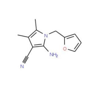 2-amino-1-(2-furylmethyl)-4,5-dimethyl-1H-pyrrole-3-carbonitrile (CAS 103026-02-4) - chemical structure image