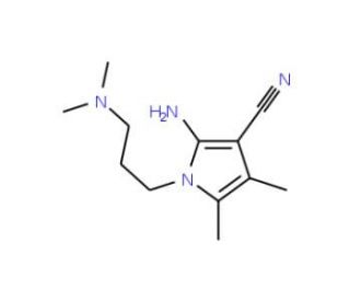 2-amino-1-[3-(dimethylamino)propyl]-4,5-dimethyl-1H-pyrrole-3-carbonitrile (CAS 55817-76-0) - chemical structure image