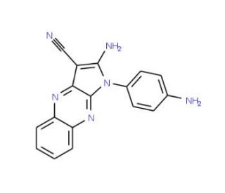 2-Amino-1-(4-aminophenyl)-1H-pyrrolo(2,3-b)quinoxaline-3-carbonitrile (CAS 301358-46-3) - chemical structure image