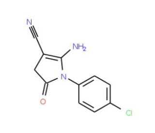 2-Amino-1-(4-chloro-phenyl)-5-oxo-4,5-dihydro-1H-pyrrole-3-carbonitrile (CAS 124476-80-8) - chemical structure image