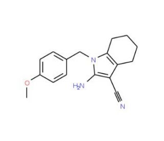 2-Amino-1-(4-methoxybenzyl)-4,5,6,7-tetrahydro-1H-indole-3-carbonitrile (CAS 113772-12-6) - chemical structure image