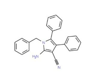 2-Amino-1-benzyl-4,5-diphenyl-1H-pyrrole-3-carbonitrile (CAS 55817-67-9) - chemical structure image