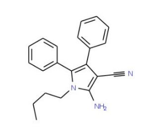 2-Amino-1-butyl-4,5-diphenyl-1H-pyrrole-3-carbonitrile - chemical structure image