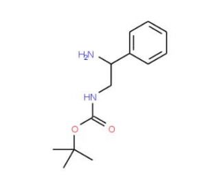 (2-Amino-2-phenyl-ethyl)carbamic acid tert-butyl ester (CAS 167298-44-4) - chemical structure image