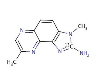 2-Amino-3,8-dimethylimidazo[4,5-f]quinoxaline-2-13C (CAS 209977-58-2) - chemical structure image
