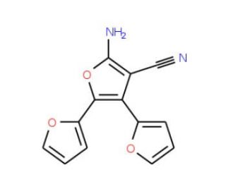 2-Amino-3-cyano-4,5-di(furyl) furan (CAS 24386-17-2) - chemical structure image