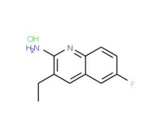 2-Amino-3-ethyl-6-fluoroquinoline hydrochloride (CAS 1172943-00-8) - chemical structure image