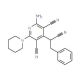 2-amino-4-(1-cyano-2-phenylethyl)-6-piperidin-1-ylpyridine-3,5-dicarbonitrile - chemical structure image