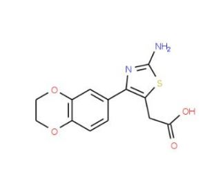 [2-Amino-4-(2,3-dihydro-benzo[1,4]dioxin-6-yl)-thiazol-5-yl]-acetic acid - chemical structure image