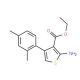 2-Amino-4-(2,4-dimethyl-phenyl)-thiophene-3-carboxylic acid ethyl ester の分子構造、CAS番号: 15854-10-1 2-Amino-4-(2,4-dimethyl-phenyl)-thiophene-3-carboxylic acid ethyl ester (CAS 15854-10-1) - chemical structure image