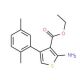 2-Amino-4-(2,5-dimethyl-phenyl)-thiophene-3-carboxylic acid ethyl ester の分子構造、CAS番号: 15854-09-8 2-Amino-4-(2,5-dimethyl-phenyl)-thiophene-3-carboxylic acid ethyl ester (CAS 15854-09-8) - chemical structure image
