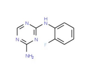 2-Amino-4-(2-fluorophenylamino)-1,3,5-triazine (CAS 66088-45-7) - chemical structure image