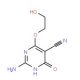 Estrutura molecular do 2-Amino-4-(2-hydroxyethoxy)-6-oxo-1,6-dihydro-5-pyrimidinecarbonitrile, Número CAS: 126865-37-0 2-Amino-4-(2-hydroxyethoxy)-6-oxo-1,6-dihydro-5-pyrimidinecarbonitrile (CAS 126865-37-0) - chemical structure image