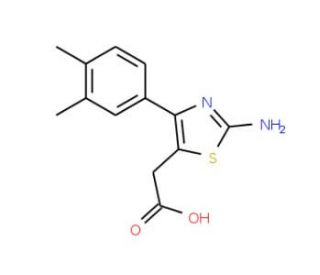 [2-amino-4-(3,4-dimethylphenyl)-1,3-thiazol-5-yl]acetic acid - chemical structure image