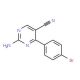 Struttura molecolare di 2-Amino-4-(4-bromophenyl)-5-pyrimidinecarbonitrile, Numero CAS: 749885-93-6 2-Amino-4-(4-bromophenyl)-5-pyrimidinecarbonitrile (CAS 749885-93-6) - chemical structure image