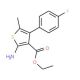 Molekülstruktur von 2-Amino-4-(4-fluoro-phenyl)-5-methyl-thiophene-3-carboxylic acid ethyl ester, CAS-Nummer: 350989-70-7 2-Amino-4-(4-fluoro-phenyl)-5-methyl-thiophene-3-carboxylic acid ethyl ester (CAS 350989-70-7) - chemical structure image