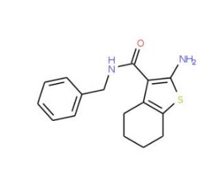 2-Amino-4,5,6,7-tetrahydro-benzo[b]thiophene-3-carboxylic acid benzylamide - chemical structure image