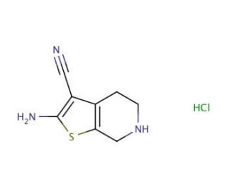 2-amino-4,5,6,7-tetrahydrothieno[2,3-c]pyridine-3-carbonitrile hydrochloride - chemical structure image