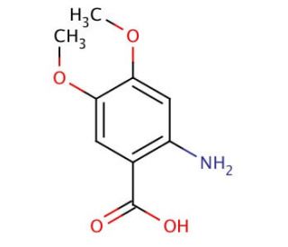 2-Amino-4,5-dimethoxybenzoic Acid (CAS 5653-40-7) - chemical structure image
