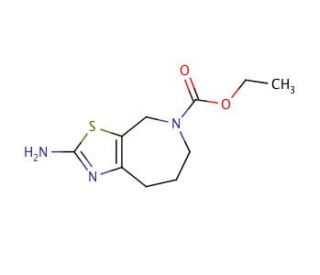 2-Amino-4,6,7,8-tetrahydro-5-(N-carbethoxy)thiazolo[5,4-d]azepine (CAS 887352-60-5) - chemical structure image